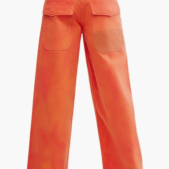 NWT FREE PEPOLE WATERFALLS BAGGY WIDE LEG DENIM JEANS - SIZE 27S - OKLAHOMA SUN - Picture 3 of 11